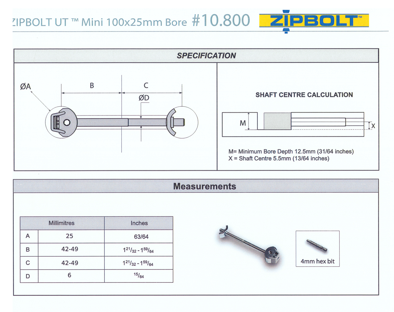 Zipbolt UT Mini (10.800) 6 Pack