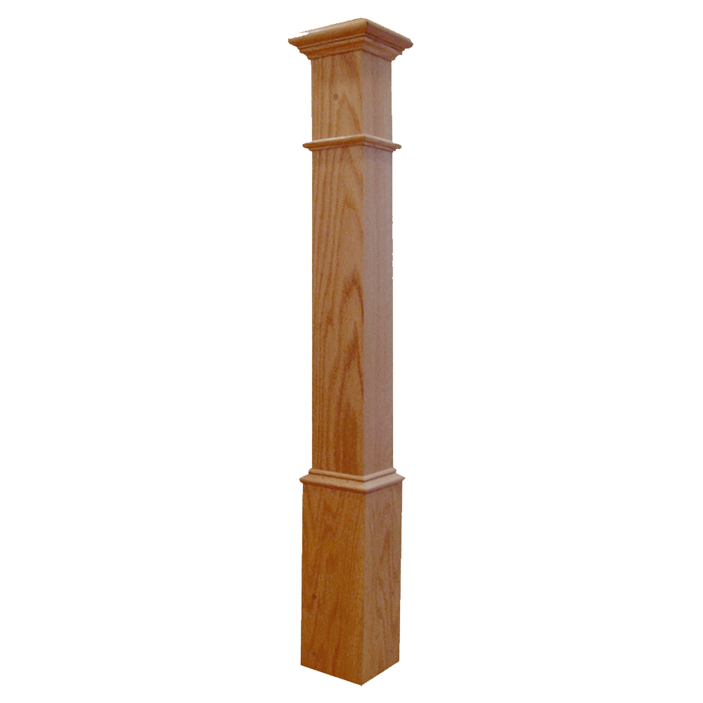 Box Newel 4-1/2" Beaded - Sapele Mahogany