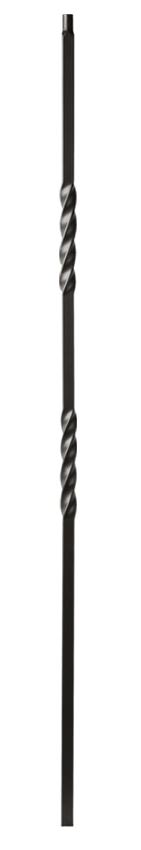 Stair Railings Indoor TOUCAN Iron Balusters 15-Pack - 1/2 Square Hollow Double Twist Spindles, Satin Black Finish Metal Box Stair Railings Indoor TOUCAN Iron Balusters 15-Pack - 1/2 Square Hollow Double Twist Spindles, Satin Black Finish Metal Box