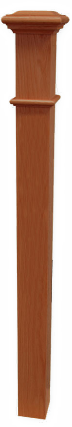 Box Newel 3-1/2" Beaded - Sapele Mahogany