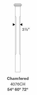 Box Newel 3-1/2" Chamfered - Maple