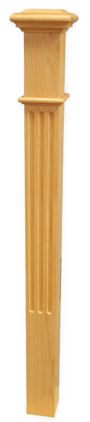 Box Newel 3-1/2" Fluted - Maple