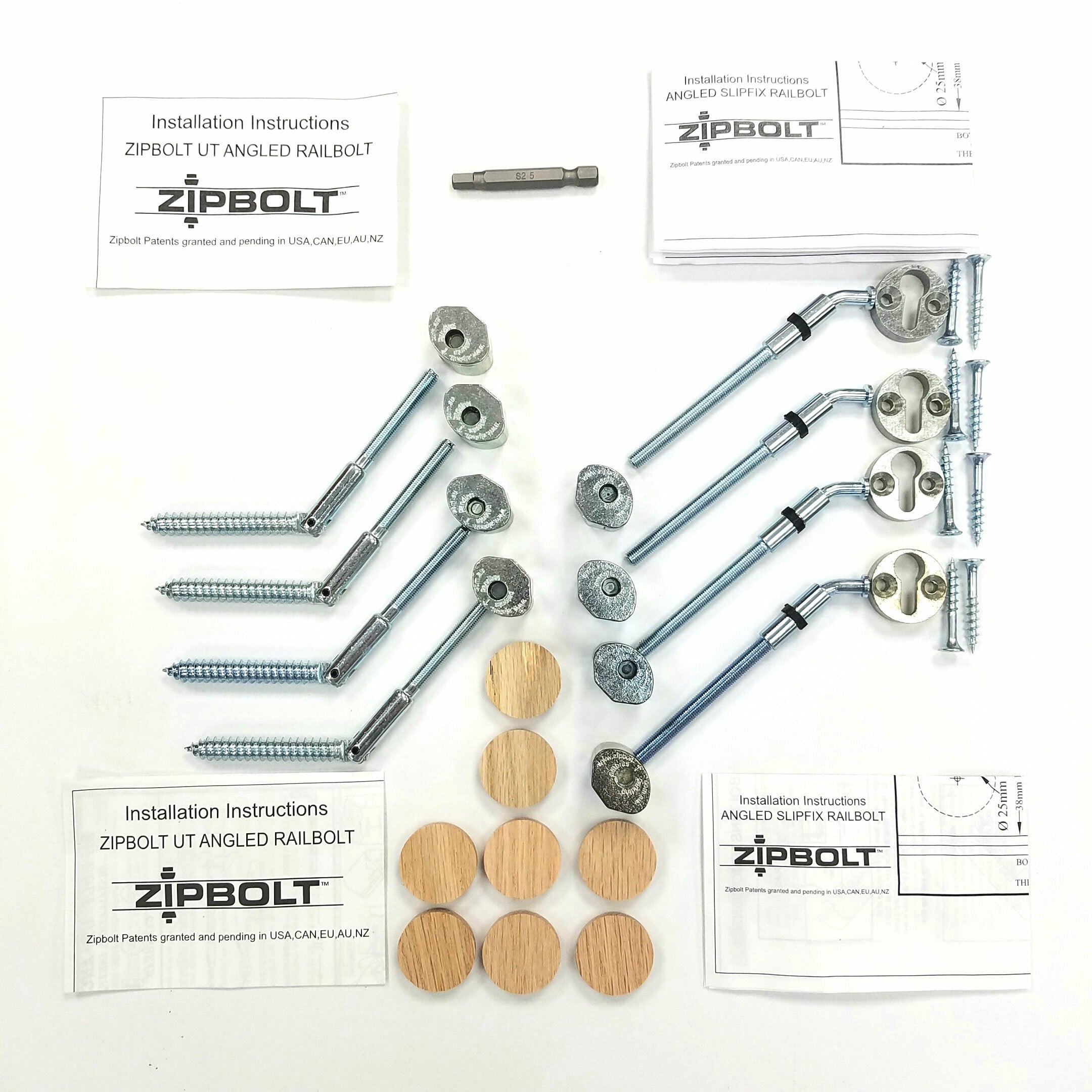 Zipbolt Rake Rail Hardware Bulk Pack – Cooper Stairworks